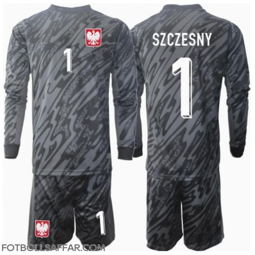 Polen Wojciech Szczesny #1 Målvakt Bortadräkt Barn EM 2024 Långärmad (+ Korta byxor)